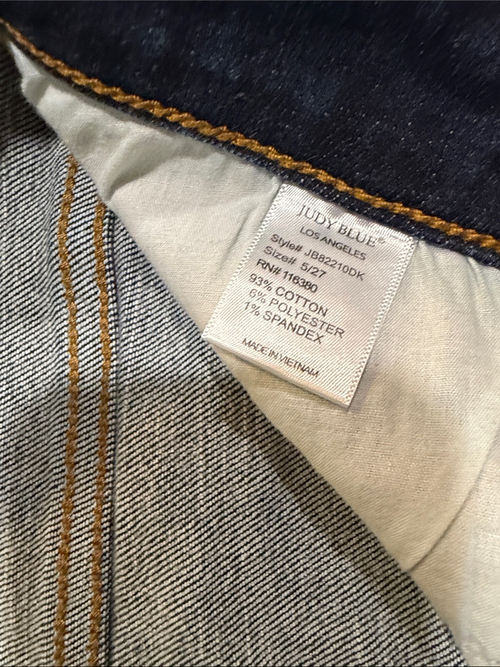 Judy Blue Dark Blue Distressed Skinny Jeans - Picture 3 of 5